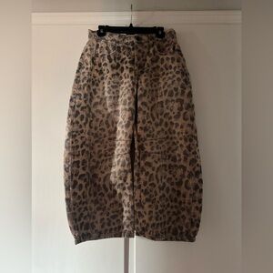 Free People Barrel Jeans Cheetah Print